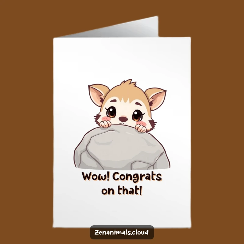 Free Printable Surprise Congrats Card: Curious Animal Peek Success Humor