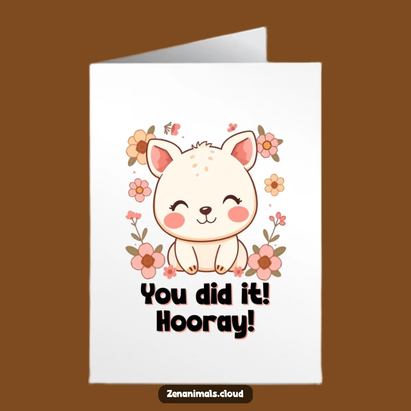 Free Printable Congrats Card: Happy Animal Floral - Funny Downloadable Congratulations Gift