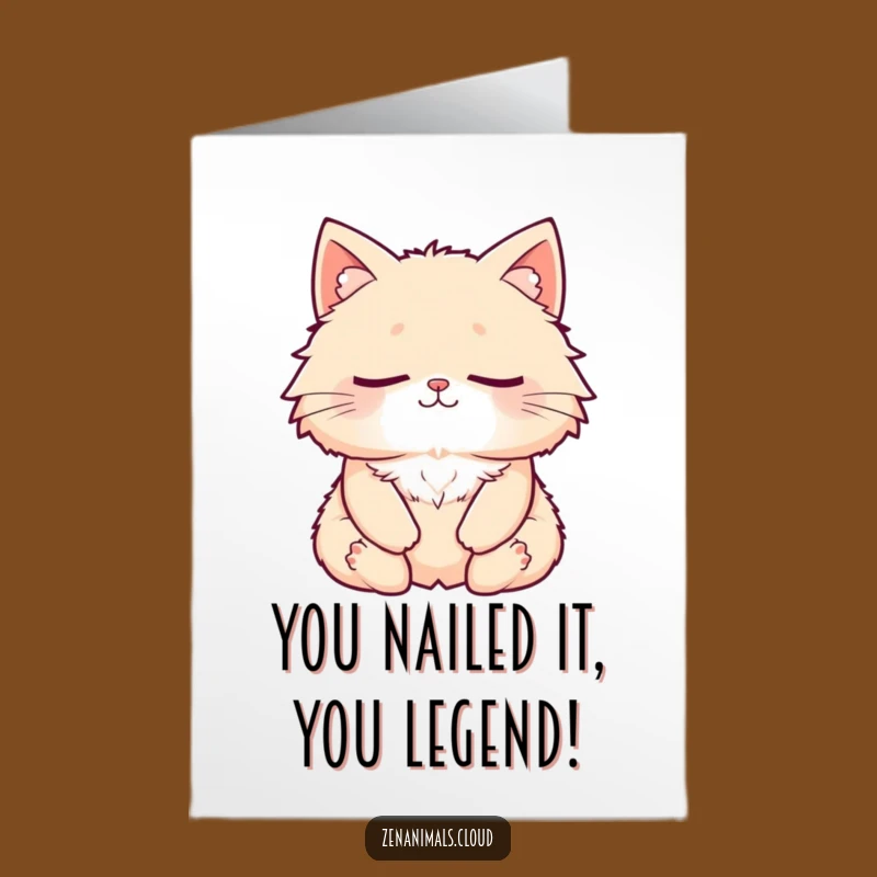 Free Printable Cat Congratulations Card - Hilarious Meditating Feline Downloadable for Any Achievement