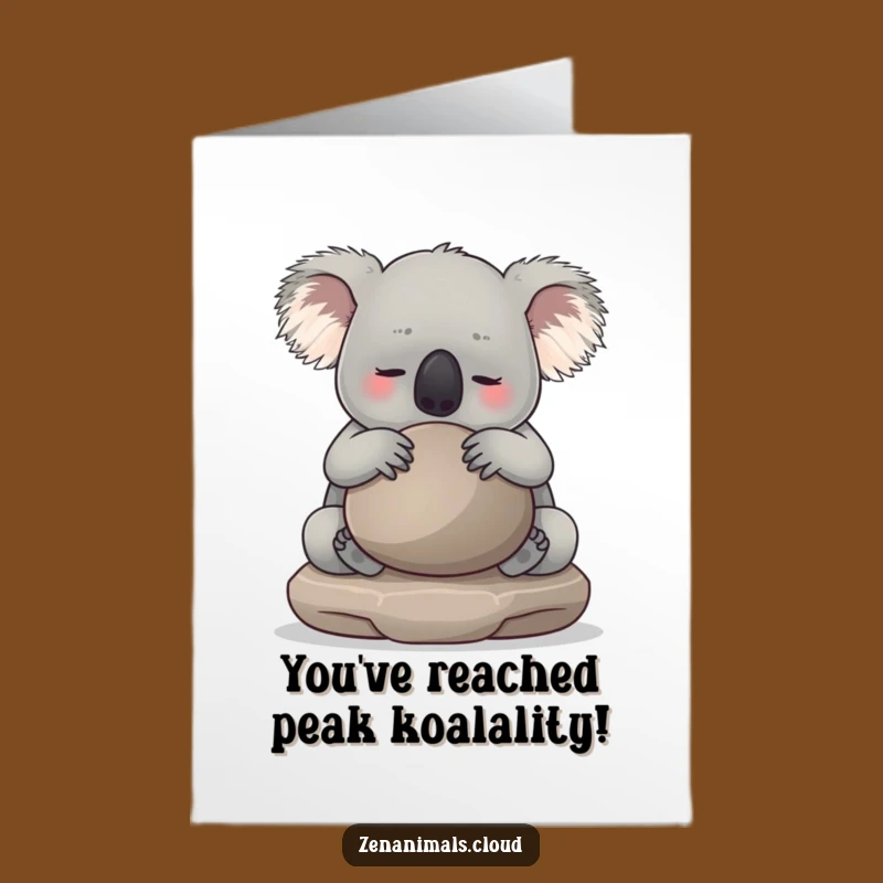 Free Printable Koala Congrats Card: Zen Stone Hug Funny Downloadable Gift