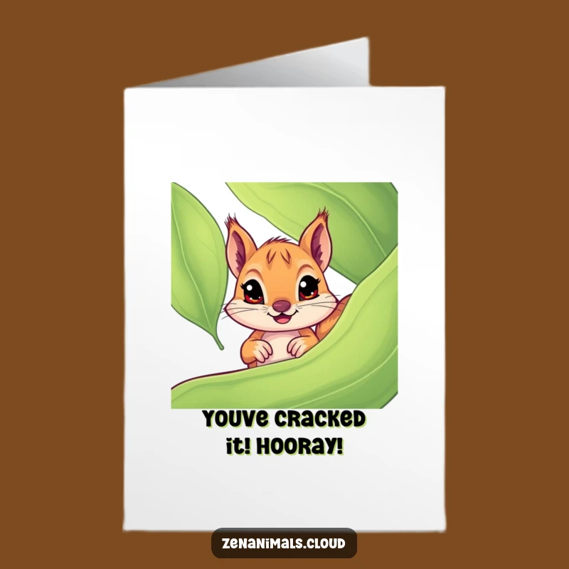 Free Printable Congrats Card: Curious Squirrel Peeking, Funny Downloadable & Print at Home Surprise