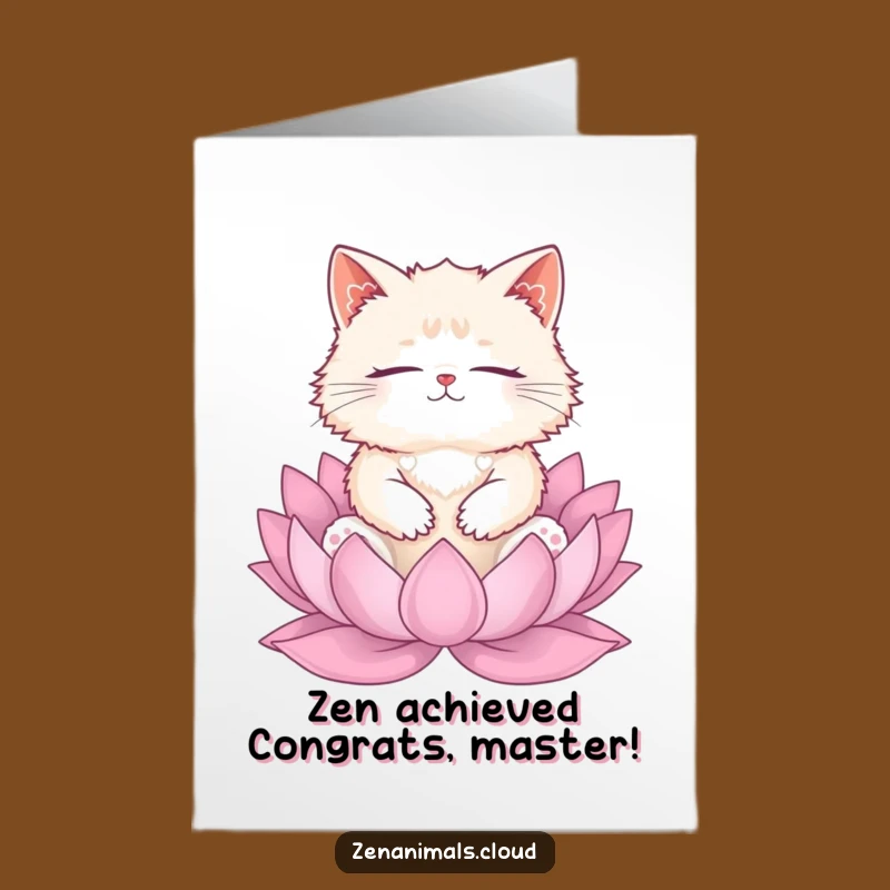 Free Printable Congrats Card: Cat's Zen Achievement Congratulations Downloadable Gift