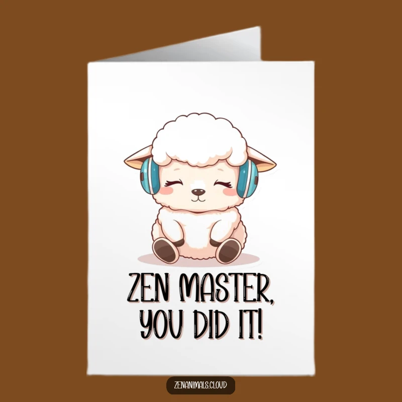 Free Printable Congrats Card: Sheep's Serene Vibes - Calm Downloadable