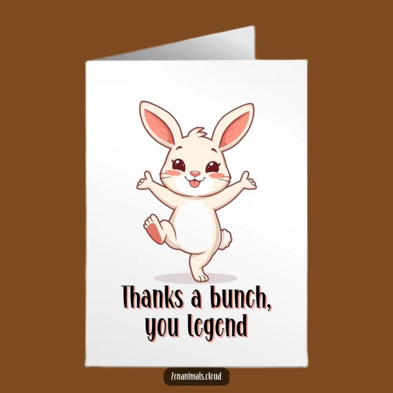 Free Printable Bunny Yoga Thank You Card - Playful Pose Downloadable Appreciation