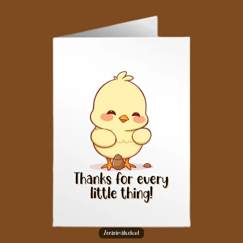 Free Printable Chick Thank You Card: Little Peck, Big Thanks Funny Downloadable!