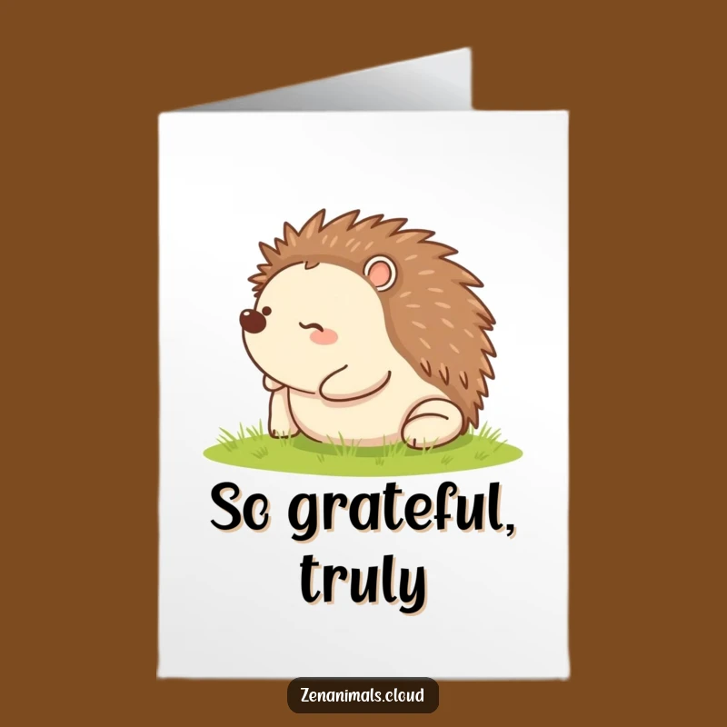 Free Printable Hedgehog Thank You Card: Rolling Gratitude Downloadable Gift for Appreciation!