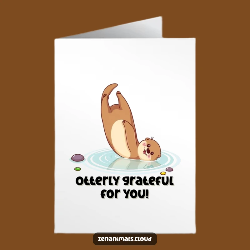 Free Printable Thank You Card Funny Otter - Downloadable Greeting for Gratefulness