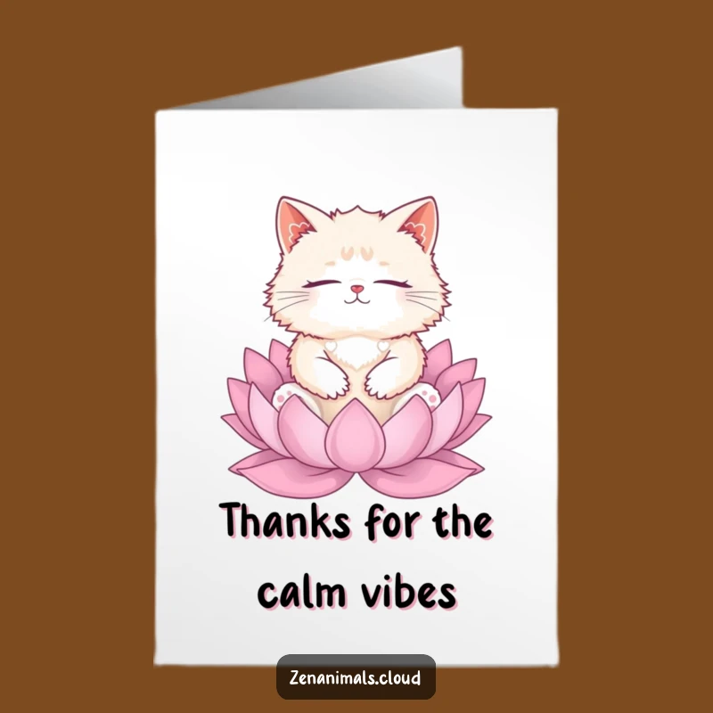 Free Printable Thank You Card: Meditating Cat Gratitude Downloadable Gift