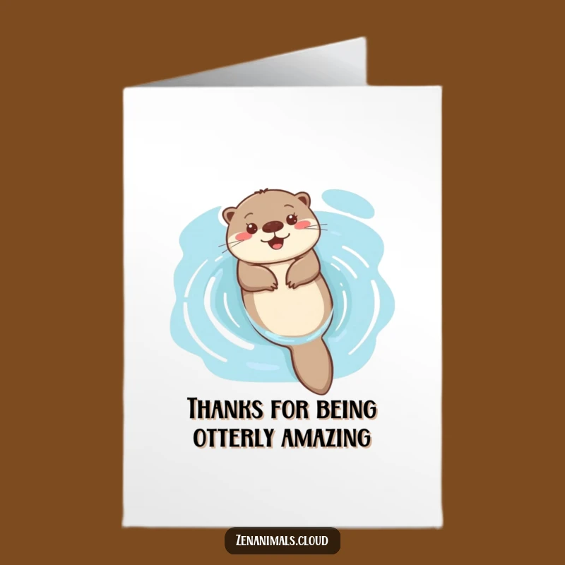 Free Printable Thank You Otter Card - Funny Floaty Gratitude Downloadable Message