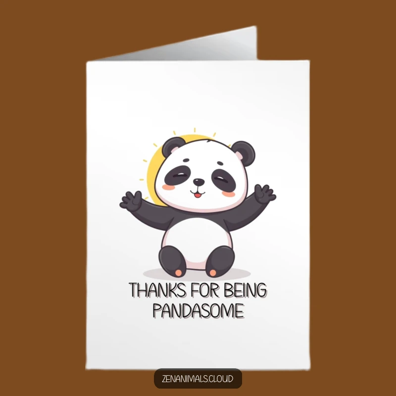 Free Printable Thank You Panda Card - Funny Yoga Pose Downloadable Message