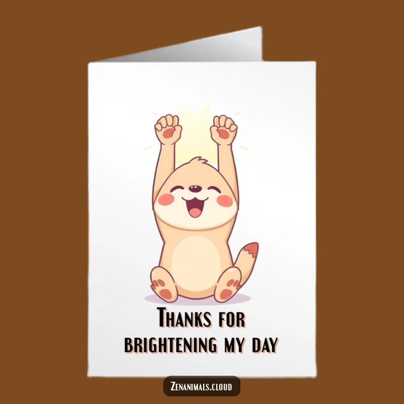 Free Printable Joyful Thank You Card: Stretching Animal Gratitude Humor