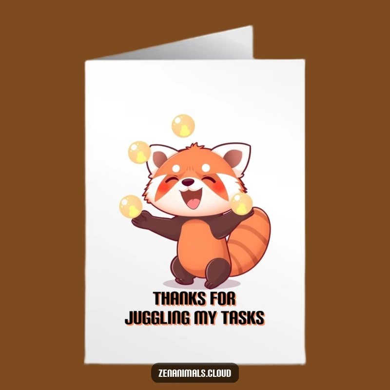 Free Printable Thank You Card: Red Panda's Orb Thanks - Cheerful Downloadable