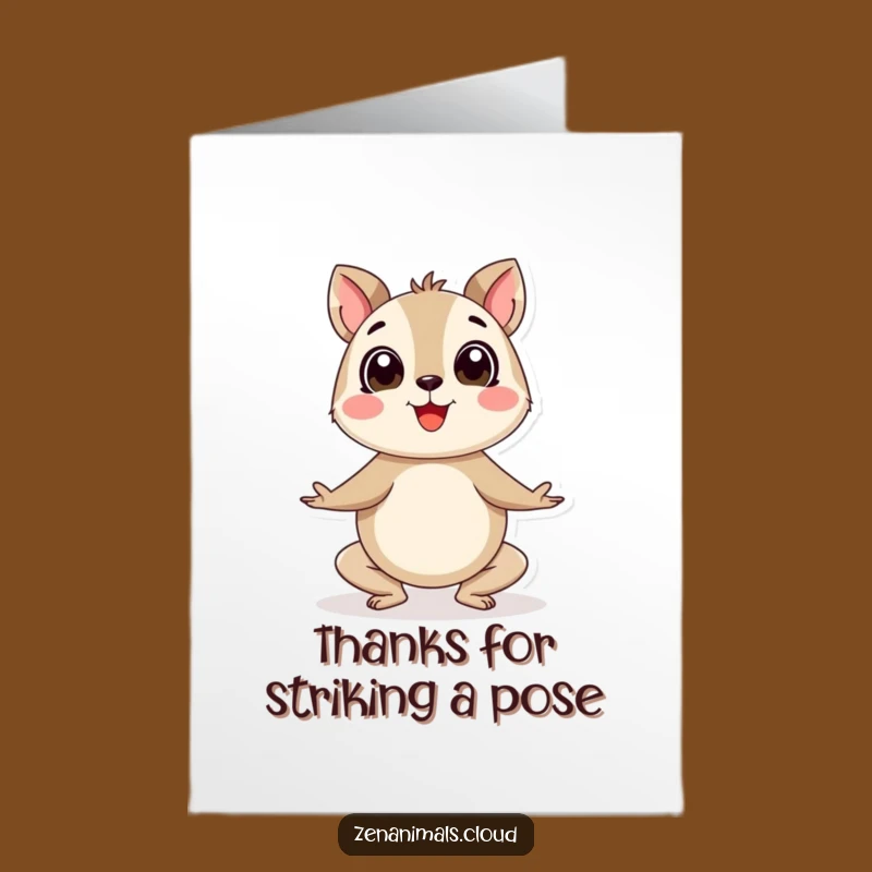 Free Printable Yoga Thank You Card: Round Animal Pose Gratitude Humor
