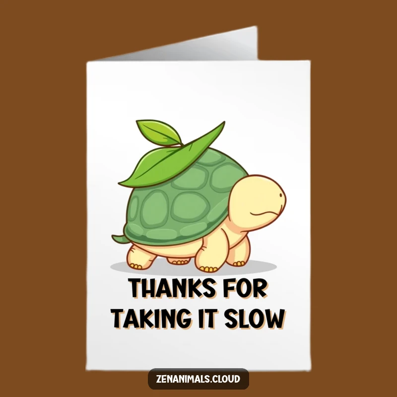 Free Printable Thank You Card: Funny Turtle Leaf for Your Kindness