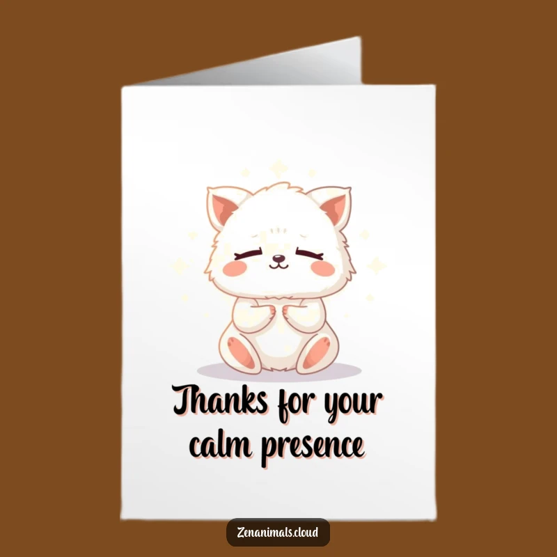 Free Printable Thank You Card: Meditating Fluffy Animal Gratitude Humor