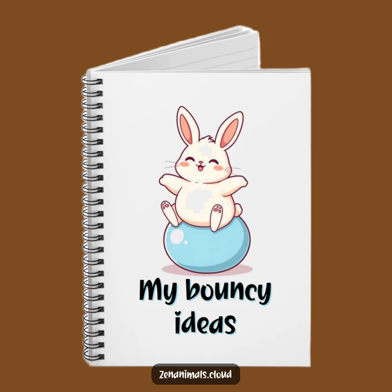 Funny Plump Bunny Yoga Ball Notebook - Journal Your Active Thoughts