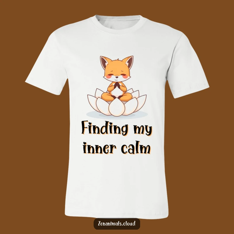Funny Tiny Fox Meditation Lotus T-Shirt - Peaceful & Humorous Style