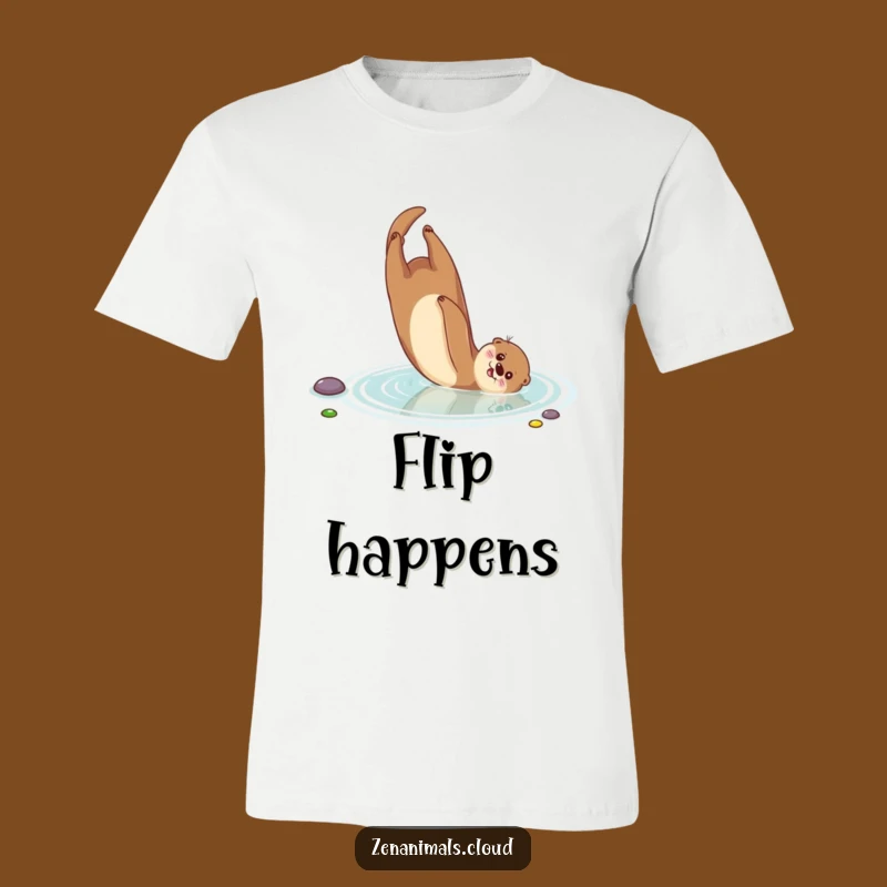 Funny Otter T-Shirt: Playful Somersaulting Otter in Pond, Ideal Funny Gift