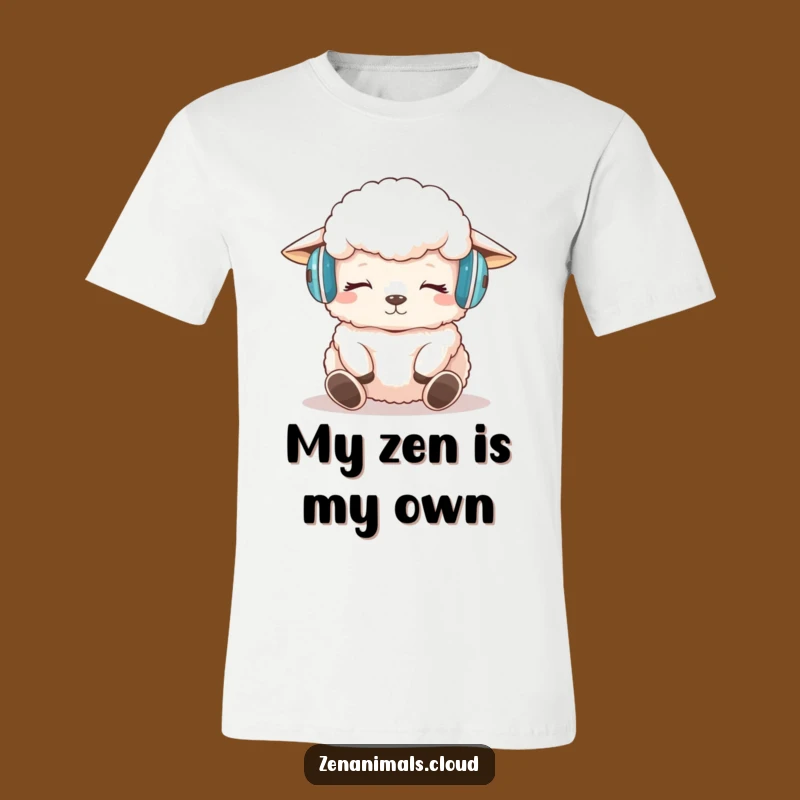 Funny Sheep Meditation T-Shirt: Hilarious Relaxing Headphone Tee