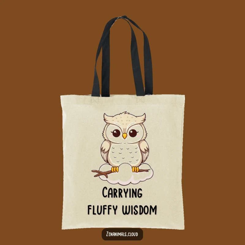 Funny Owl Cloud Tote Bag: Carry Your Wisdom with Serene Style