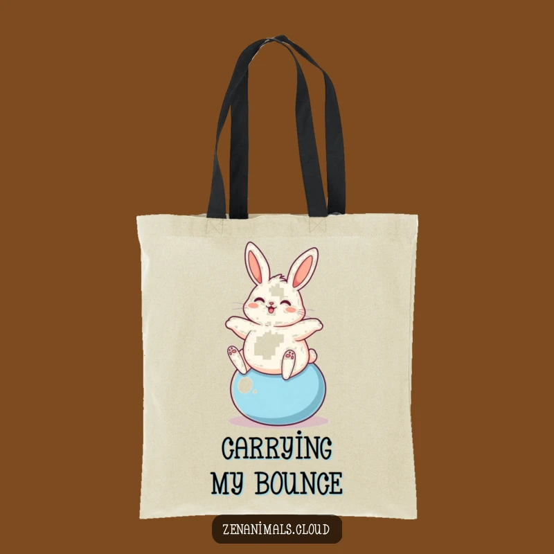 Funny Plump Bunny Yoga Ball Tote Bag - Carry Your Energy
