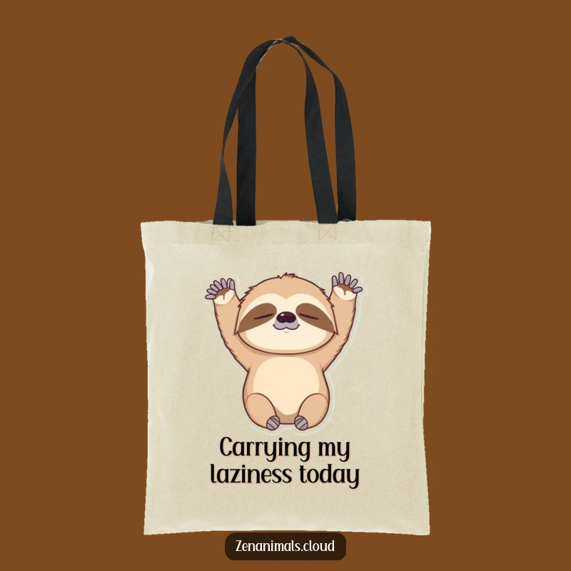 Funny Sloth Tote Bag: Cute Stretching Sloth Carry-All, Great Practical Funny Gift
