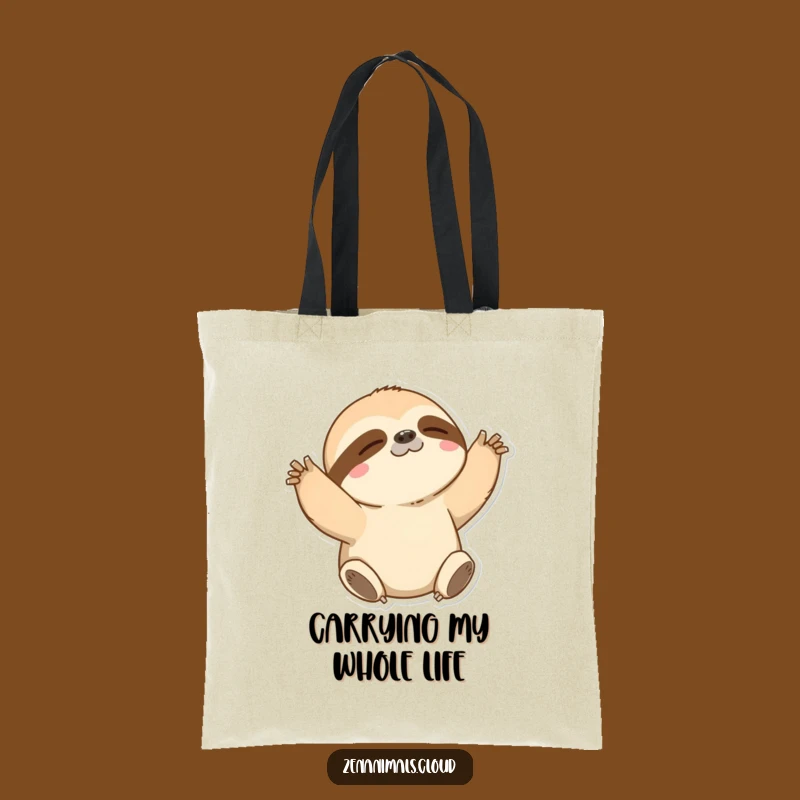Funny Sloth Stretching Tote Bag: Carry Your Calmness with This Adorable Accessory
