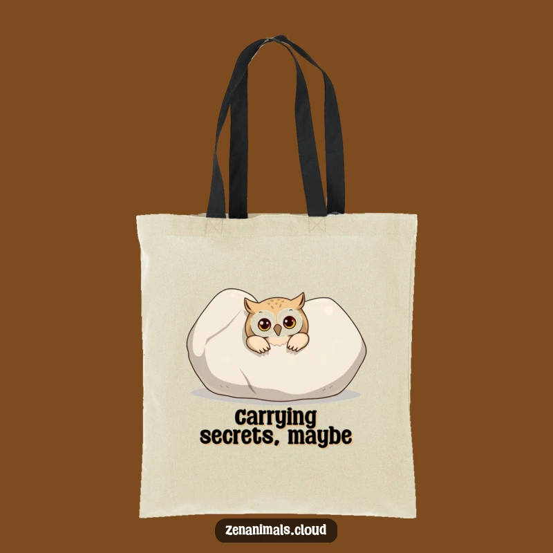 Funny Curious Owl Tote Bag: Peeking Accessory, Practical Wise Gift