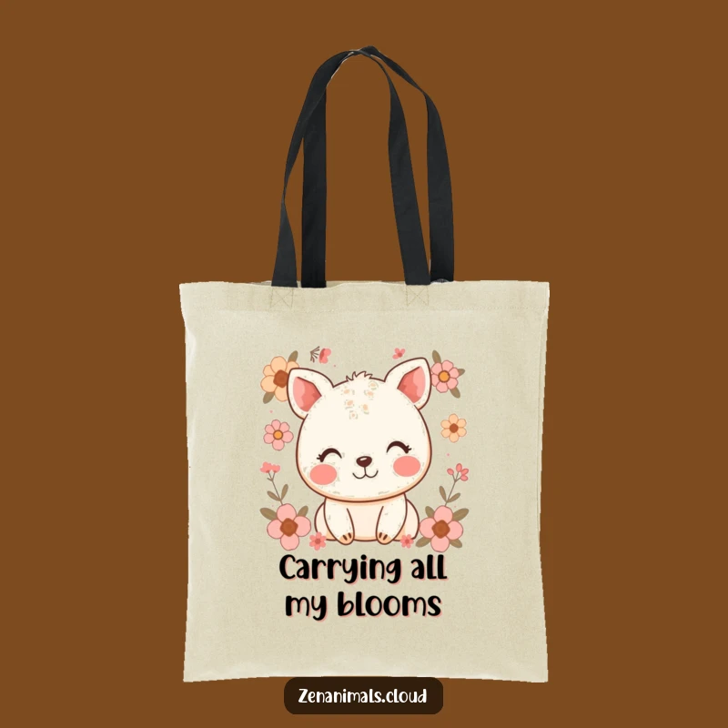 Funny Happy Animal Tote: Carry Your Essentials with Floral Joy